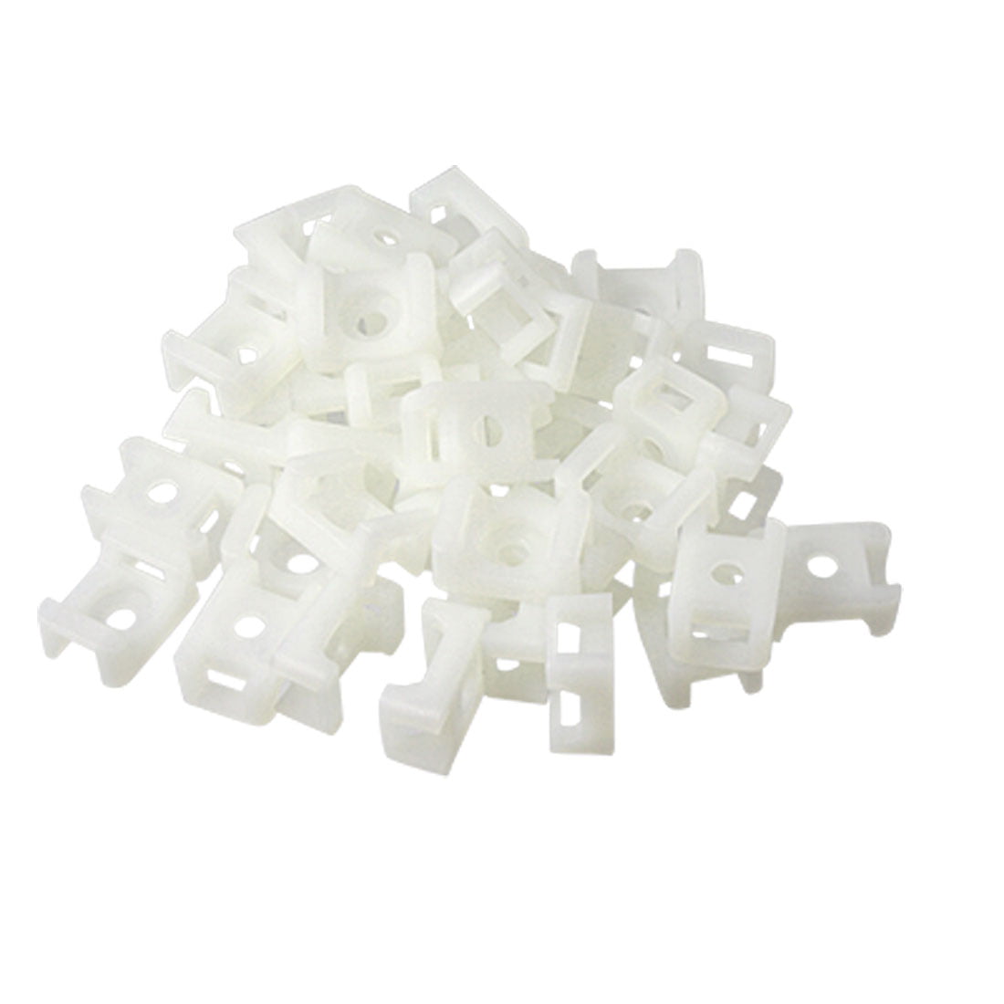 XLX 100pcs White Nylon R-Type Cable Clamp Fastener for 6.35mm Dia Wire Tube Plastic Wire Cord Clip Fixer with 100 Pack Screws for Wire Management 1/4