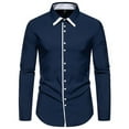 thumbnail image 5 of JTieacloth Mens Regular Fit Button Down Shirts 2025 Men's Casual Fashion Long Sleeved Shirt Blue, 5 of 5