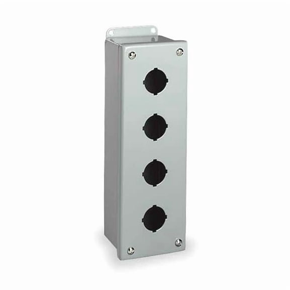 Wiegmann Pushbutton Enclosure,30mm,4 Holes,Steel PSL4