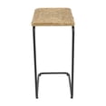 thumbnail image 6 of DecMode 18" x 26" Brown Dried Plant Handmade Coiled C-Shaped Accent Table with Black Metal Legs, 1-Piece, 6 of 9
