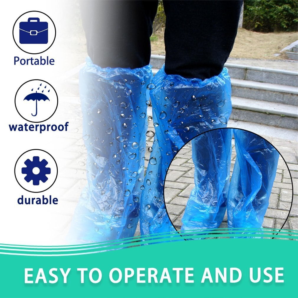 Shoe Cover Clear Plastic Rain Boots Over Shoes 10 Pair Disposable