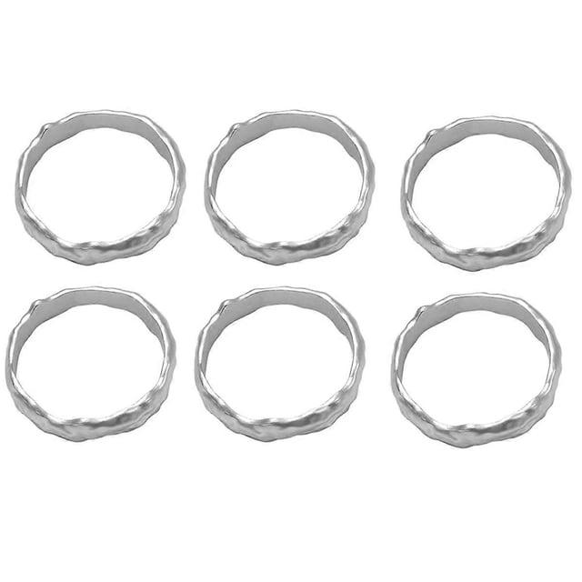 6Pcs Napkin Ring Metal Napkin Ring Set Napkin Buckles Holder Table Decor for Wedding, Party, Ramadan, Banquet