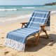 thumbnail image 1 of Toalla de playa con flecos, 180 cm x 100 cm, secado rápido, ligera, diseño rayado, poliéster suave, múltiples colores brillantes para viajes, piscina, camping y picnic., 1 of 6