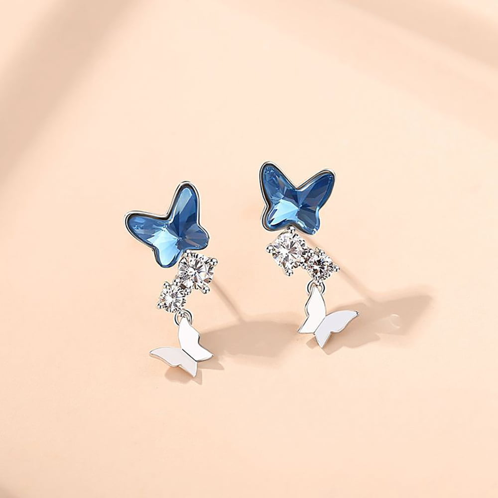 Buy Blue Butterfly Drop Earrings Lightweight Earrings,blue Butterfly  Earrings,blue Earrings in the Uk,gold Butterfly Jewellery in the UK Online  in India - Etsy