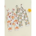 thumbnail image 4 of Aojekbee Baby Halloween Sleeveless Overalls Cute Pumpkin/Ghost Print Full Length Suspender Jumpsuit, 4 of 10