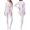 White, variant on Womens Full Body Unitard Mock Neck Long Sleeve One Piece Dancewear Stage Performance Bodysuit with Attached Gloves and Feet