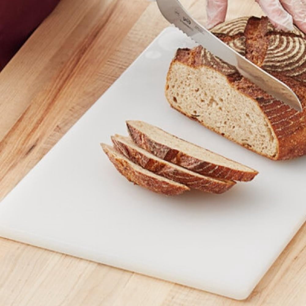 TrueCraftware- 18" X 12" X 1/2” Plastic Cutting Board for Kitchen White Color- Plastic Commercial Chopping Board Anti Slip Surface Chopping Food Cutting Mat for Meat Vegetables