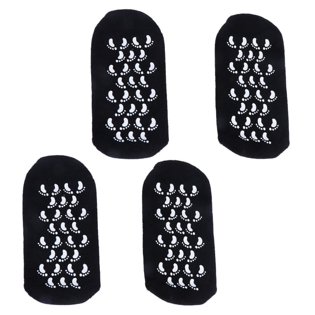 EeaseMX 4 pares de calcetines blanqueadores de pies con gel de spa, hidratantes y para el cuidado de la piel (negros)