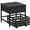 Black, variant on ModFurne Mini Fridge Stand with Movable Storage Basket, Mini Fridge Cabinet with Storage Drawer,Sturdy Metal Frame,Great for Dorm Home Office, Black