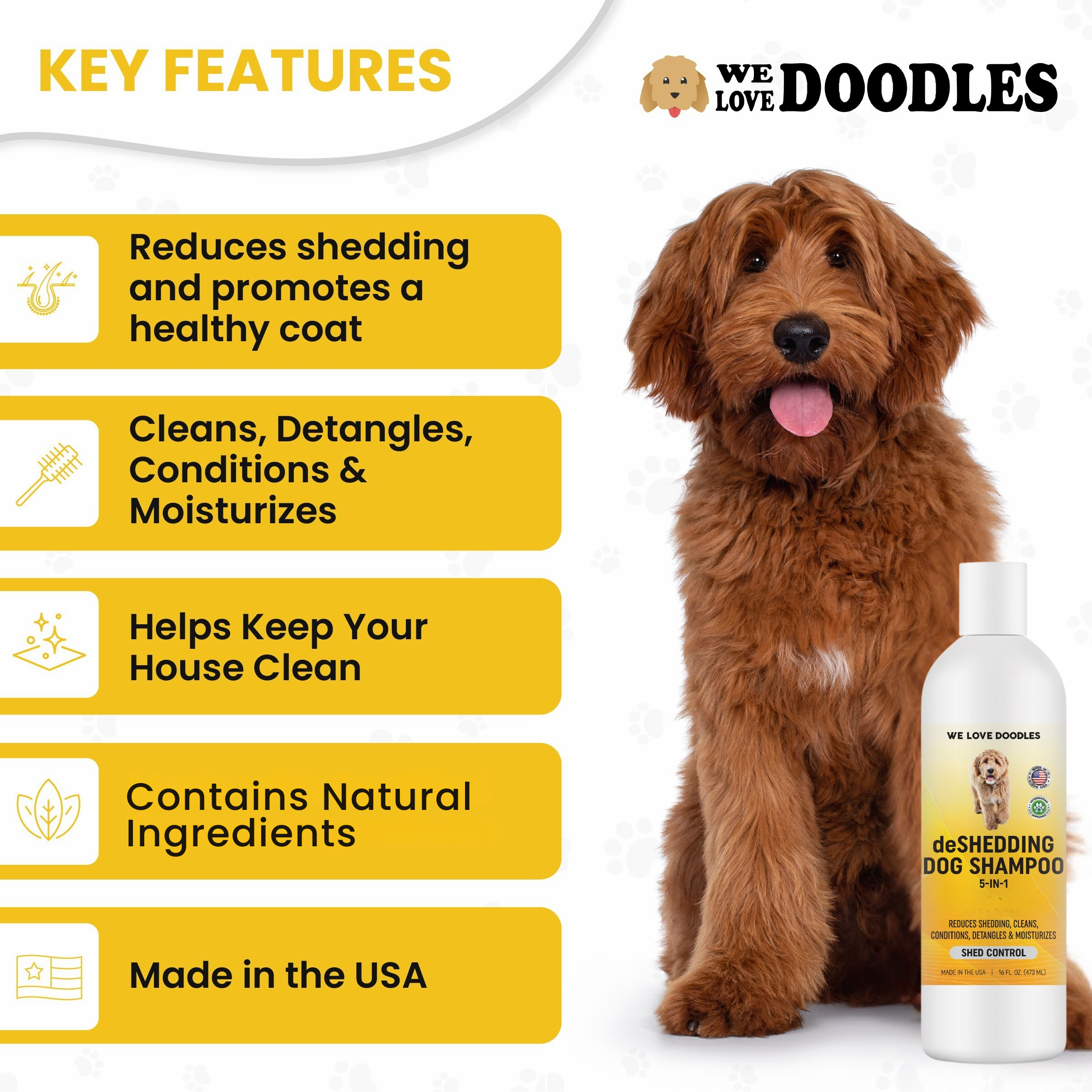 We Love Doodles 5-in-1 Deshedding Dog Shampoo, 16 oz photo 4