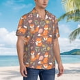 thumbnail image 3 of Balery Cute Little Fox Camisas hawaianas de manga corta para hombre, camisas playeras de corte holgado, camisas de vacaciones con botones,Small, 3 of 7