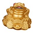 thumbnail image 1 of Xuanheng 4xLucky Waving Money Toad Frog Chinese Feng Shui Decor #5 Gold, 1 of 7
