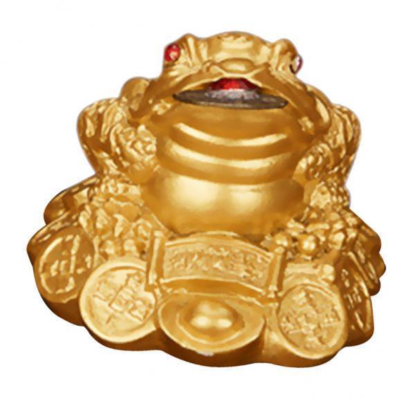 Xuanheng 4xLucky Waving Money Toad Frog Chinese Feng Shui Decor #5 Gold