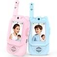thumbnail image 1 of Walkie Talkies EvanFeo recargables para niños, paquete de 2 unidades, azul/rosa, 1 of 7