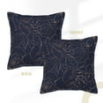 thumbnail image 3 of Bingfone Decorative Pillow Covers 20"X20" Copper-Gold Gloss Outline Navy Dark Blue Couch Pillow Cases Modern Farmhouse Covers For Couch Sofa Bed, 3 of 9