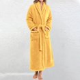 thumbnail image 2 of Gifts for Her Robes for Women Fluffy House Coat Oversized Soft Women's Sleepwear Spa Womens Bathrobe Yellow, 2 of 9