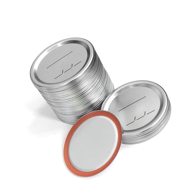 Bewildely 100 Uds tapas de vidrio tapas de botellas tapas de conservas de tipo dividido de hojalata boca ancha 70mm almacenamiento a prueba de De coser Plata 86 mm