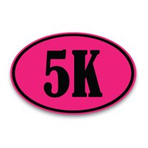 Magnet Me Up 5K Marathon Pink and Black Oval Magnet Decal, 4x6 In, Vinyl Automotive Magnet