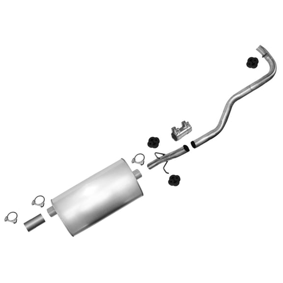 1995-2000 for GMC for S10 & for Isuzu for Sonoma Pick Up 2.2L Rear Wheel Drive Muffler + Tail Pipe System Kit - Single Exit, Clamp-On Design, & 100% Accuracy of for Fit