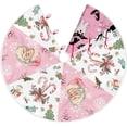 thumbnail image 2 of Pink Christmas Tree Skirt 36 Inch Reversible Halloween Christmas Double Side Print Tree Skirt Halloween Christmas Party Pink Christmas Decorations for Tree, 2 of 6