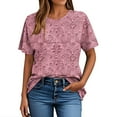 thumbnail image 4 of Blczomt Womens Tops Summer Short Sleeve Crew Neck T Shirts Floral Casual Loose Fit Spring Blouses for Women 2025, 4 of 4