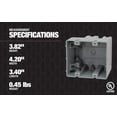 thumbnail image 2 of Madison Electric MSB2G 38 cu. in. 2 Gang Electrical Box, Gray, 2 of 7