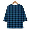 thumbnail image 7 of HLKJKLS Long Sleeve Shirts For Women 3/4 Sleeve Crew Neck Casual Holiday T Shirt Polyester Spandex Classic Print Blue S-3Xl, 7 of 7