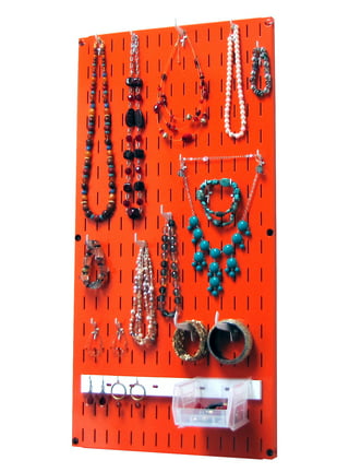 Jewelry Pegboard Organizer - White Necklace Rack Hanger - Wall Control