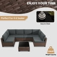 thumbnail image 7 of KIGOTY 7 Piece Outdoor Patio Furniture, Wicker Rattan Outdoor Conversation Set Sectional Sofas for Backyard, Garden, Brown-Gray, 7 of 7