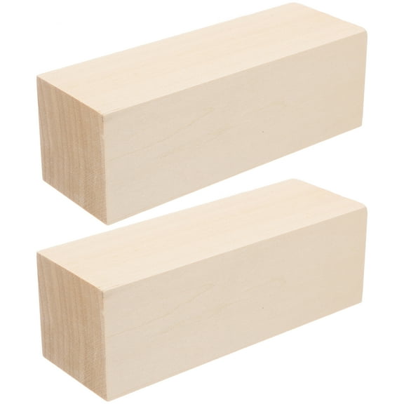 FRCOLOR Beige Pine Wood Craft Blocks for DIY Projects 2pcs Perfect for Bath Square Bar Crafting