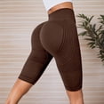 thumbnail image 2 of Women's High Waist Seamless Yoga Shorts, Control Lifting Fitness Shorts,Coffee,XL, 2 of 8