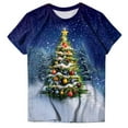 thumbnail image 6 of Kedxroy Christmas Shirts for Women Funny Short Sleeve Xmas Tshirt Casual Cute Holiday Graphic Tee Tops(Dark Blue,L), 6 of 6
