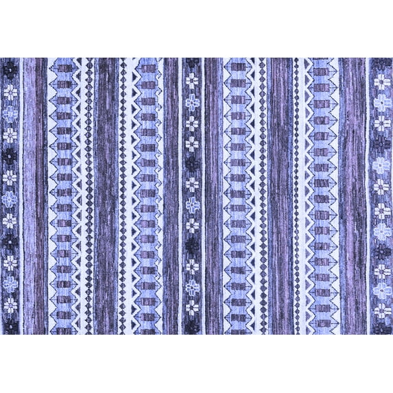 Ahgly Company Indoor Rectangle Abstract Blue Modern Area Rugs, 3' x 5'