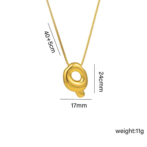 Collar Colgante Inicial, Dije Alfabético, Joyería en Aleación con Baño Electrolítico con Letra para Mujeres, Niñas