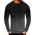 thumbnail image 2 of DDAPJ pyju Long Sleeve T-shirts for Men Gradient Printed Graphic Tees Slim Fit Stretch Workout Muscle Shirts Casual Hipster Tops Dark Gray XL, 2 of 3