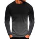 thumbnail image 1 of Blusas y camisas de manga larga y cuello redondo para hombre, estilo casual, con estampado degradado, cuello redondo, camiseta de manga corta, abrigo de poliéster., 1 of 2