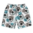 thumbnail image 3 of Uemuo Watercolor Sunflower Pattern Men's Swim Trunks Hawaiian Beach Bathing Suit Swimsuits Beach Quick-Dry Shorts with Pockets-Medium, 3 of 9