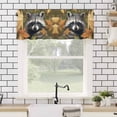 thumbnail image 4 of Cute Gray Valances for Windows Big Eyed Raccoon Rod Pocket Curtain Valance Window Treatment Short Curtains for Kitchen Living Room, 54"x18", 4 of 5