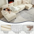 thumbnail image 4 of ZAFLY U Shaped Sectional Sofa, Sofas and Couches with Double Chaise, Sectionals for Living Room - Beige, 4 of 8
