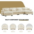 thumbnail image 6 of TUANLUO 166" Modular Sectional Sofa, Oversized U-Shaped Sectional Couch for Living Room, 4-Seater Velvet Sofa Upholstery Tufted Sofa with Reversible Ottoman, Cream, 6 of 9