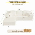 thumbnail image 2 of Homall 108" Cloud Sectional Sofa, Boneless Couch with L-Shape Chaise, Modular Couch with Deep Seat, No installation for Living Room & Apartment, Chenille Beige, 2 of 7