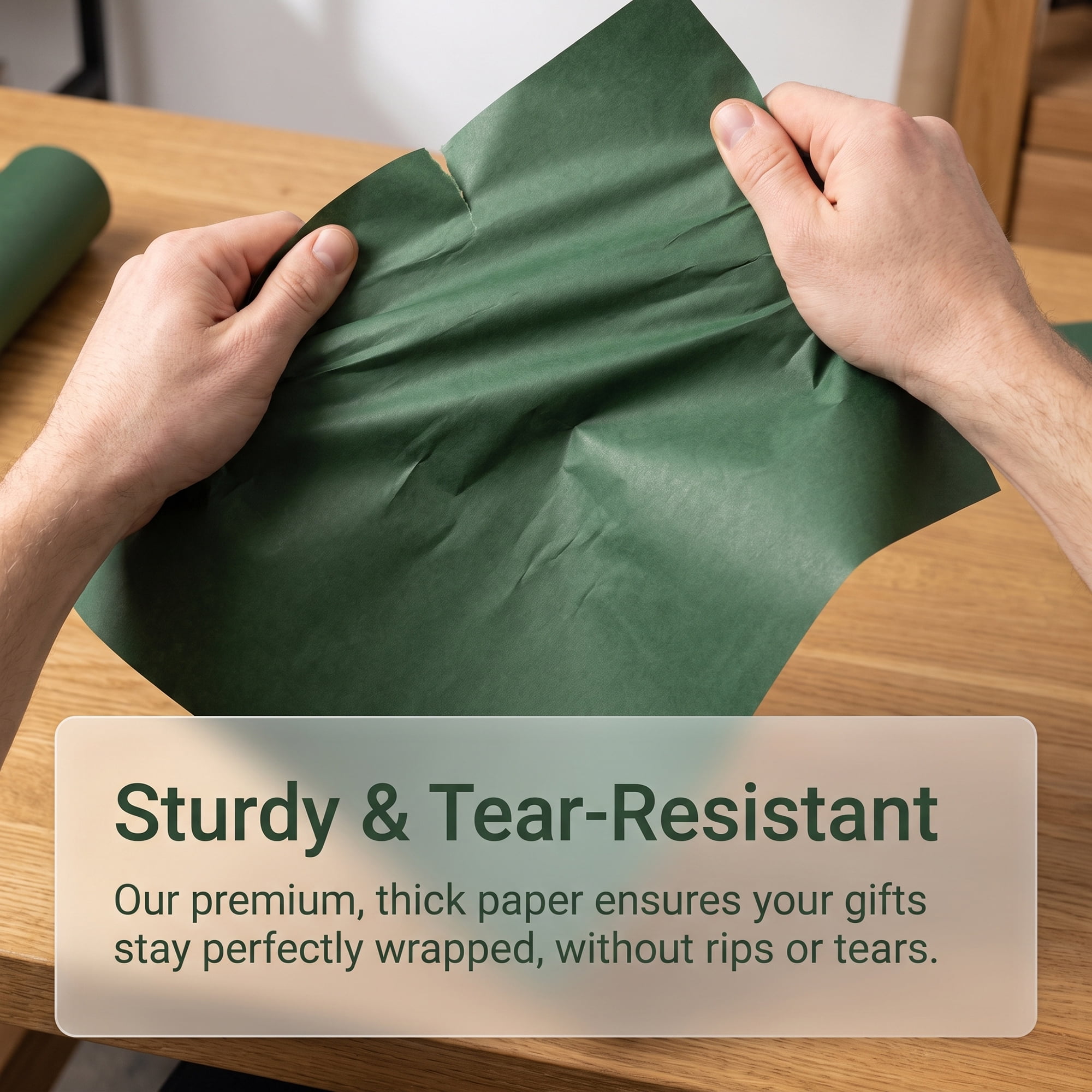 Unique Bargains Thick Gift Wrapping Paper Anti-Tear Giant Matte Sheets Green 39.4" x 27.6"