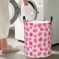 thumbnail image 4 of Goofa Haear Strawberry Printed Circular Hamper,Laundry Basket with Handles,Storage Baskets Foldable,Large Capacity Laundry Hamper-Small, 4 of 8