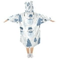 thumbnail image 2 of FORMRS Wearable Blanket Hoodie with Sleeves for Kids Cozy Flannel Sweatshirt, White Snowman, 2 of 7