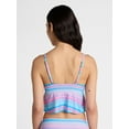 thumbnail image 3 of No Boundaries Multi Stripe Flyaway Tankini Top, Women’s, 3 of 5