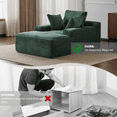 thumbnail image 6 of 47" W Cloud Couch with 3 Throw Pillows, Oversized Chaise Lounge Chair with Wide Armrest, Modern Corduroy Sleeper Sofa for Living Room, Apartment, Office, Green, 6 of 9