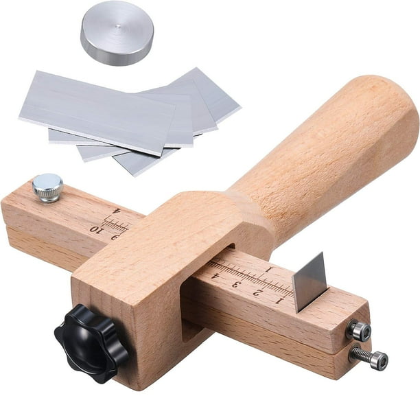 Cortador de correas de piel Jovitec ajustable con 5 cuchillas para madera