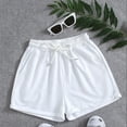 thumbnail image 2 of tarylea Shorts for Women Drawstring Solid Color Shorts Elastic Waist Wide Leg Shorts with Pockets Casual Comfy Summer Basic Shorts, 2 of 9