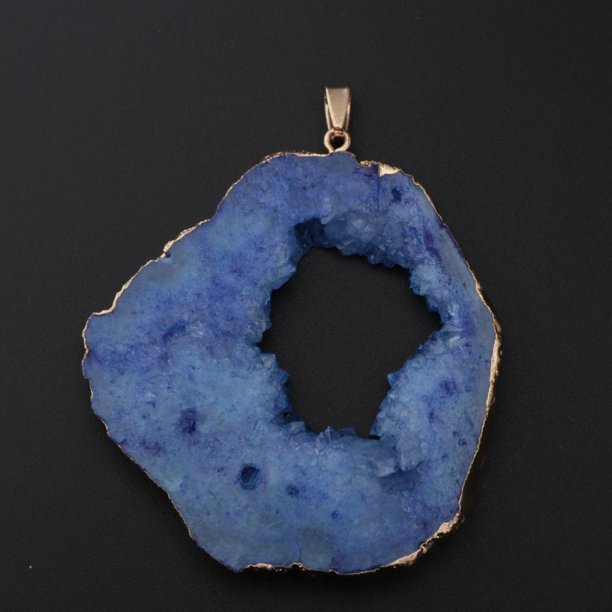 Rebanadas de ágata Piedras Preciosas de Colgantes Collar de Bricolaje Pendientes Decoración Del Hogar Azul Baoblaze Rebanadas de colgante de ágata