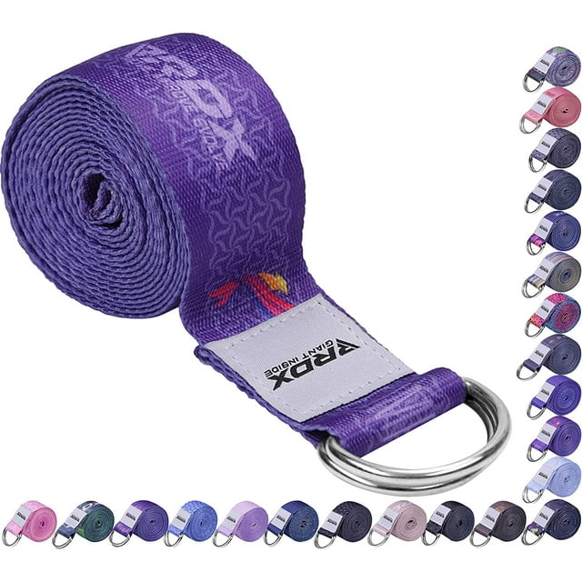 RDX 8ft Yoga Strap with D-Ring Buckle, Durable Polyester Cotton Adjustable Belts for Stretching P, F2